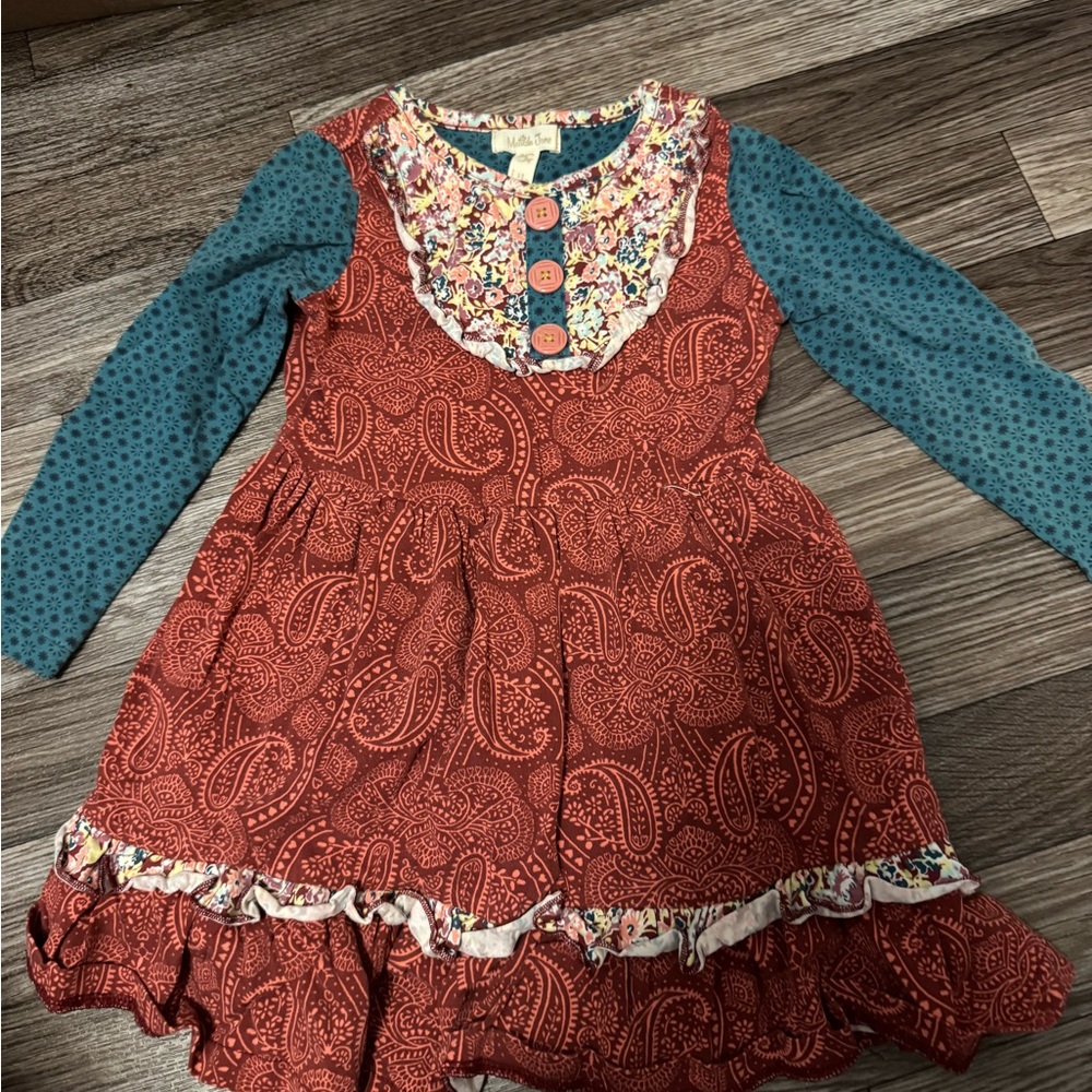 Matilda Jane Red and Blue Ruffled Tiered Top